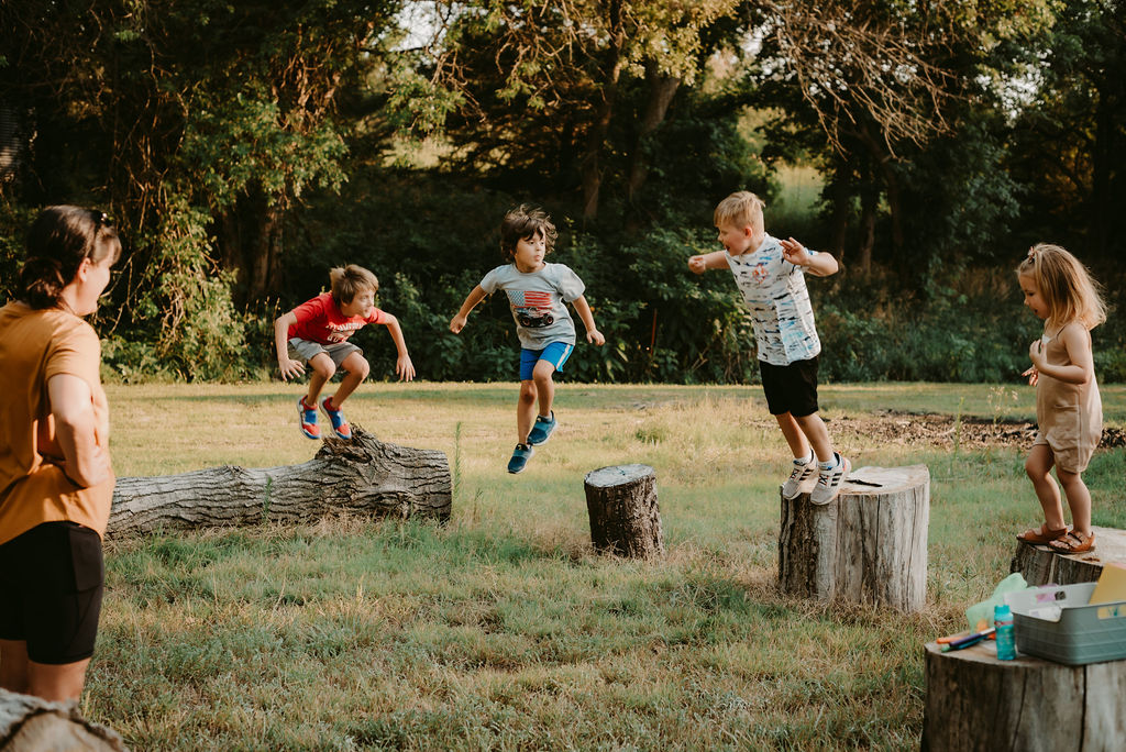 Kids playing on a playground