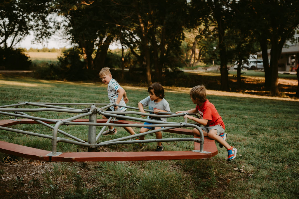 Kids playing on a playground